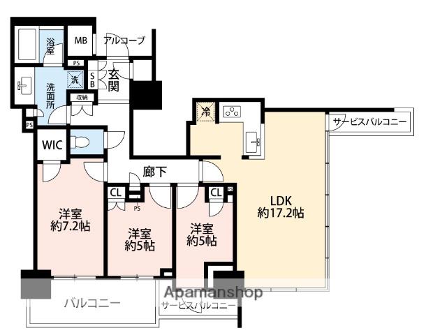ザセントラルマークタワー(3LDK/6階)の間取り写真