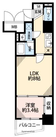 APRILE南森町(1LDK/5階)の間取り写真