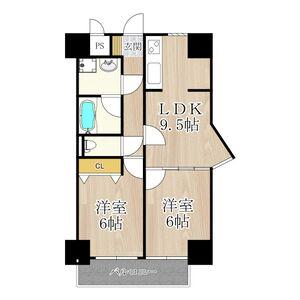 BGC難波タワー(2LDK/6階)の間取り写真