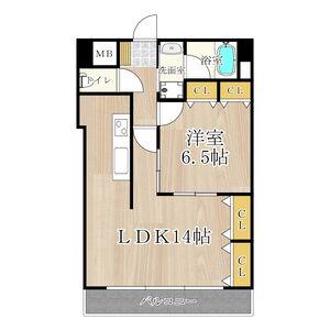 CITY SPIRE幸町(1LDK/6階)の間取り写真