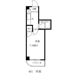 シャトレーツカサ(1K/4階)の間取り写真