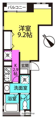 梅田淀屋橋MNT(1K/2階)の間取り写真