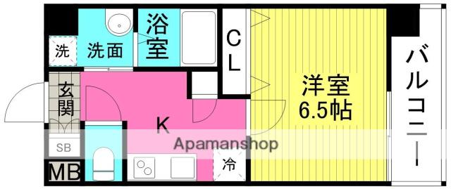 スプランディッド新大阪DUE(1K/6階)の間取り写真