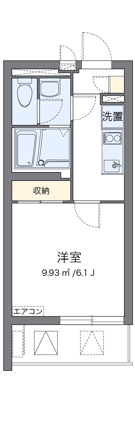 クレイノのぞみA(1K/2階)の間取り写真