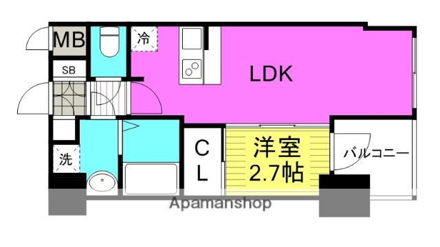 HS梅田イースト(1LDK/10階)の間取り写真