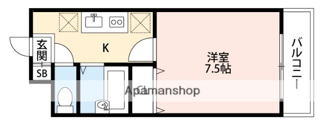 プレサージュ(1K/1階)の間取り写真