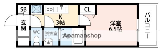 プレサンス天神橋ラ・デュアル(1K/8階)の間取り写真