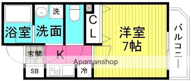 セイワパレス福島駅前(1K/4階)の間取り写真