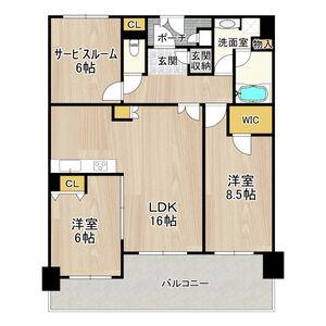 フェニックス日本橋高津(2SLDK/12階)の間取り写真