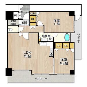 フェニックス日本橋高津(2LDK/11階)の間取り写真