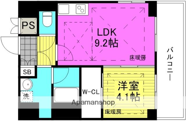 ノルデンタワー南森町プレミアム(1LDK/11階)の間取り写真