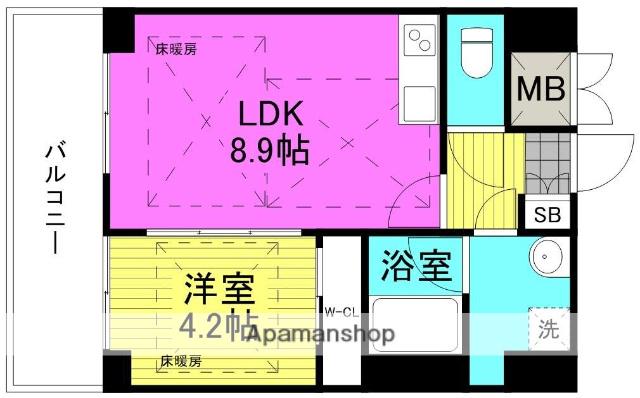 ノルデンタワー南森町プレミアム(1LDK/13階)の間取り写真