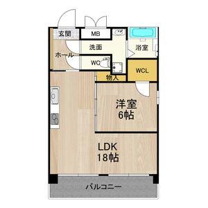 PHOENIX難波イースト(1LDK/12階)の間取り写真