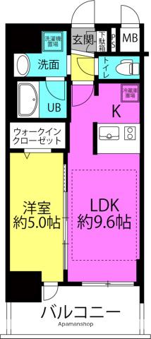 プレサンス梅田東クォーレ(1LDK/3階)の間取り写真