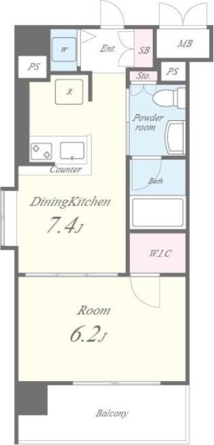 セイワパレス大阪城北(1DK/7階)の間取り写真