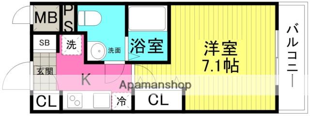 ラクラス新大阪(1K/6階)の間取り写真