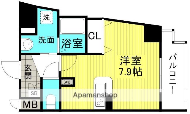 NAKAZAKI NO.66(1K/5階)の間取り写真