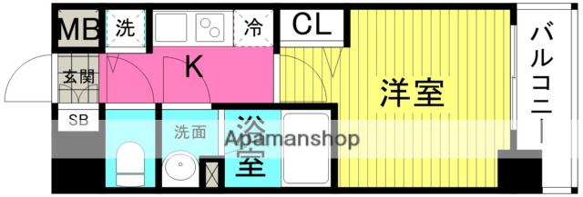 プレサンス新大阪ザシティ(1K/6階)の間取り写真