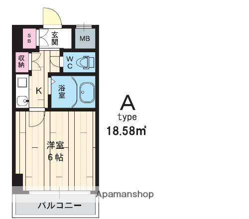 ラ・レジダンス・ド・江坂(1K/4階)の間取り写真