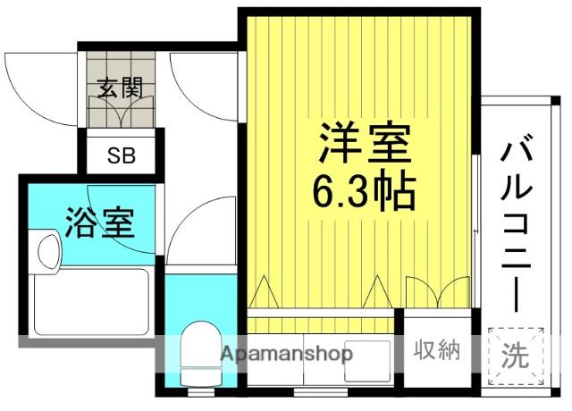 ハイツジェイワイ(ワンルーム/2階)の間取り写真