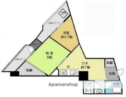 新大阪第一ダイヤモンドマンション(2DK/10階)の間取り写真
