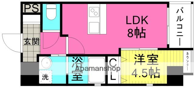 アミティエ扇町リアン(1LDK/7階)の間取り写真