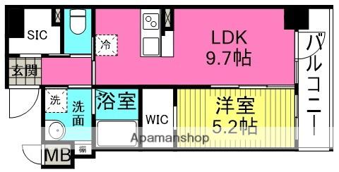 ファーストフィオーレ梅田イースト(1LDK/5階)の間取り写真