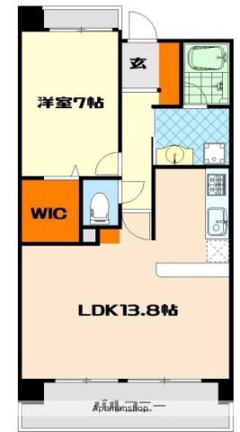 トリニティー北川口(1LDK/7階)の間取り写真