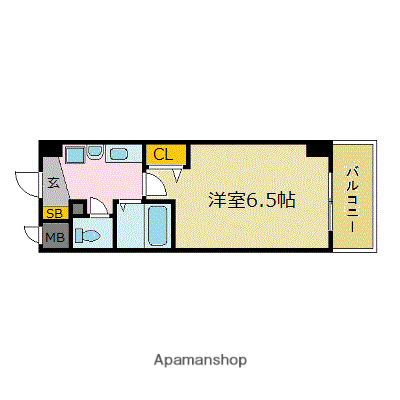 エスリード福島第3(1K/6階)の間取り写真