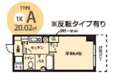ドミール桜川II(1K/7階)の間取り写真