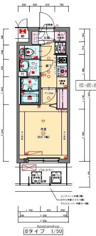 プレサンス梅田北アーリー(1K/10階)の間取り写真