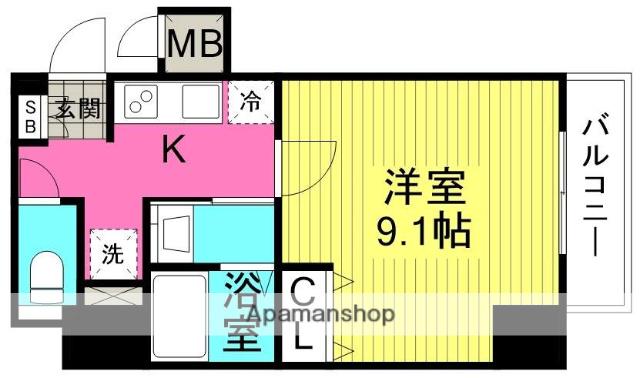 GRACE ノース NISHITEMMA(1K/2階)の間取り写真