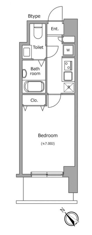 ラクラス福島野田(1K/9階)の間取り写真