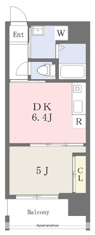 アクアスイート南森町(1DK/9階)の間取り写真