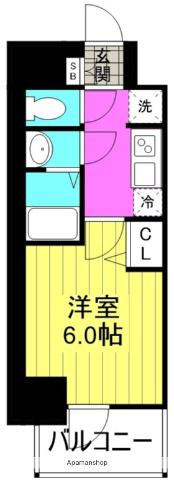 グランカリテ北梅田(1K/2階)の間取り写真