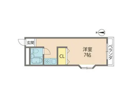 ビスタ新庄ハイツ1(ワンルーム/2階)の間取り写真