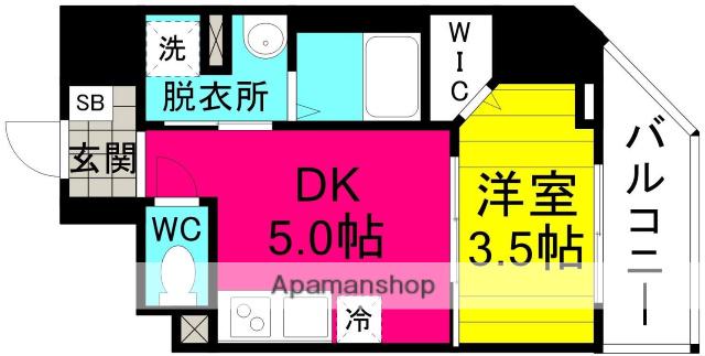 ILE RICHE NISHINAKAJIMA(1DK/8階)の間取り写真