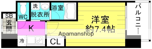 BROAD 新うめきたRESIDENCE(1K/7階)の間取り写真