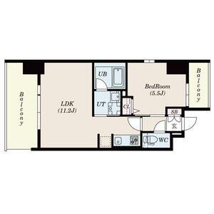 S-RESIDENCE江坂EMINENCE(1LDK/9階)の間取り写真