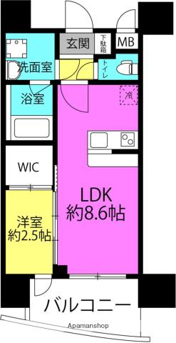 セレニテ中崎町リアン(1LDK/13階)の間取り写真