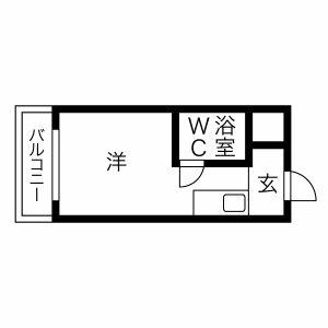 グリーンシティ21(ワンルーム/3階)の間取り写真