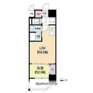 プライムアーバン南森町(1K/7階)の間取り写真