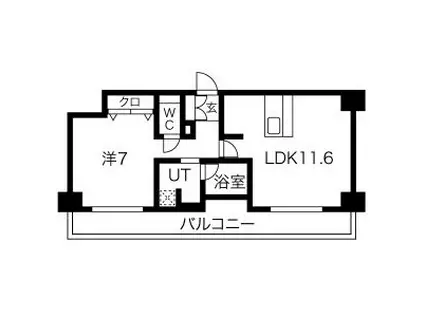 ララプレイス ザ・京橋ステラ(1LDK/7階)の間取り写真