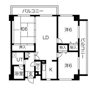 アビタシオン橋本I(3LDK/6階)の間取り写真