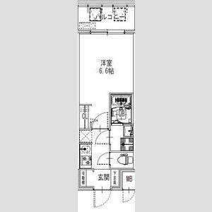 S-RESIDENCE難波大国町TRES(1K/13階)の間取り写真