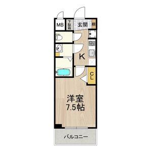 スプランディッド難波サウス(1K/3階)の間取り写真