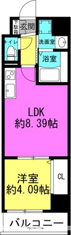 ACT DOORS天六(1LDK/2階)の間取り写真