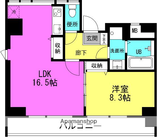デュークスT梅田(1LDK/8階)の間取り写真