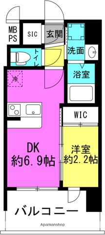 セレニテ十三ミラク(1DK/7階)の間取り写真