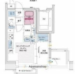 ソルティア大阪同心(1LDK/3階)の間取り写真